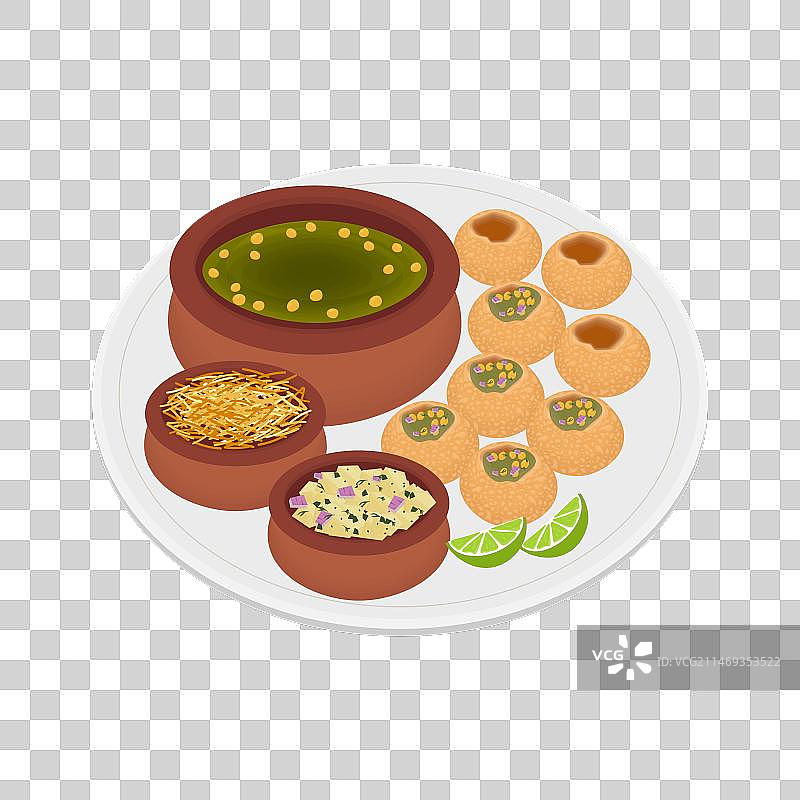 盘子里的印度油炸球图片素材