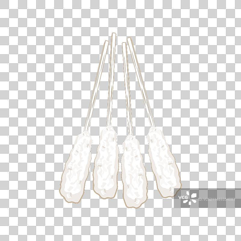 鸡肉丸子卡通简笔画图片素材