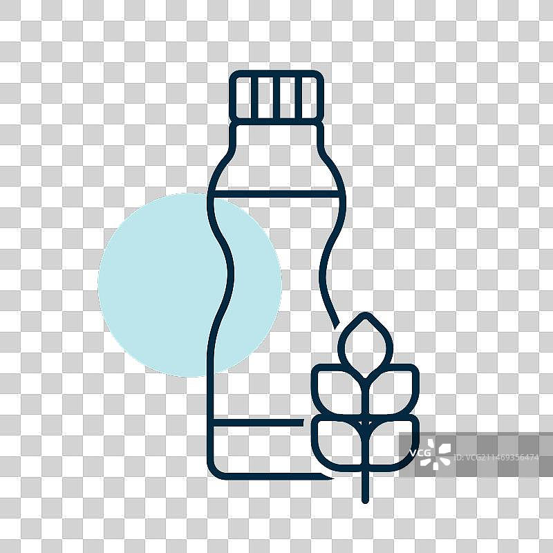 含谷物图标的酸奶瓶图片素材