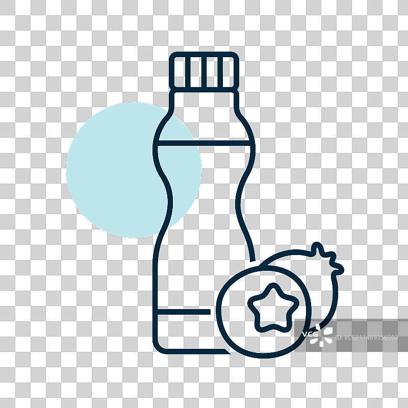 蓝莓味酸奶瓶图标图片素材