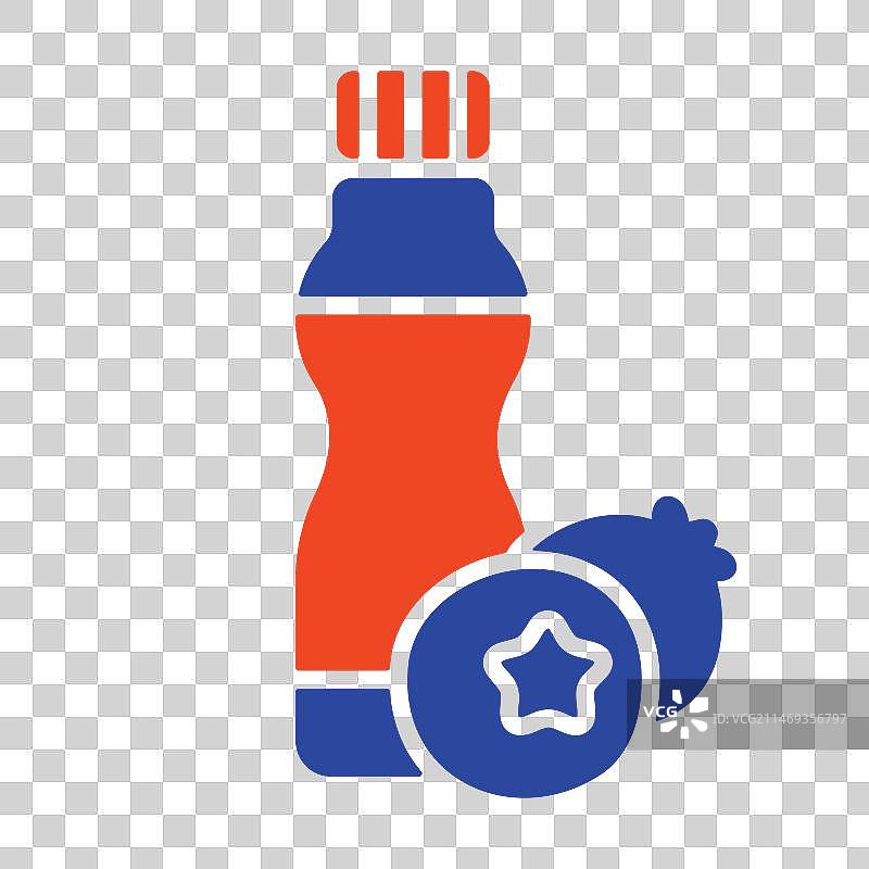 蓝莓味酸奶瓶图标图片素材