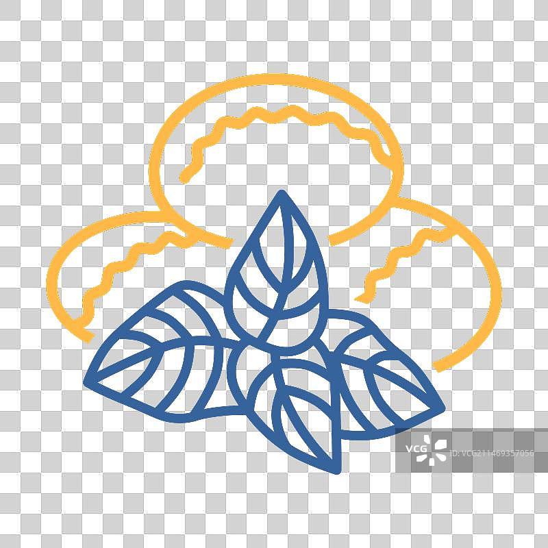 马苏里拉奶酪搭配罗勒叶图标图片素材