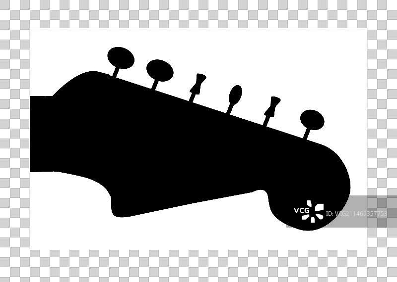 电吉他琴头轮廓图片素材