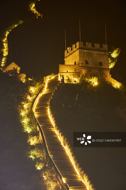 北京居庸关长城夜景图片素材
