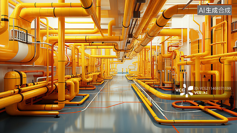 【AI数字艺术】工业的管道和阀门图片素材