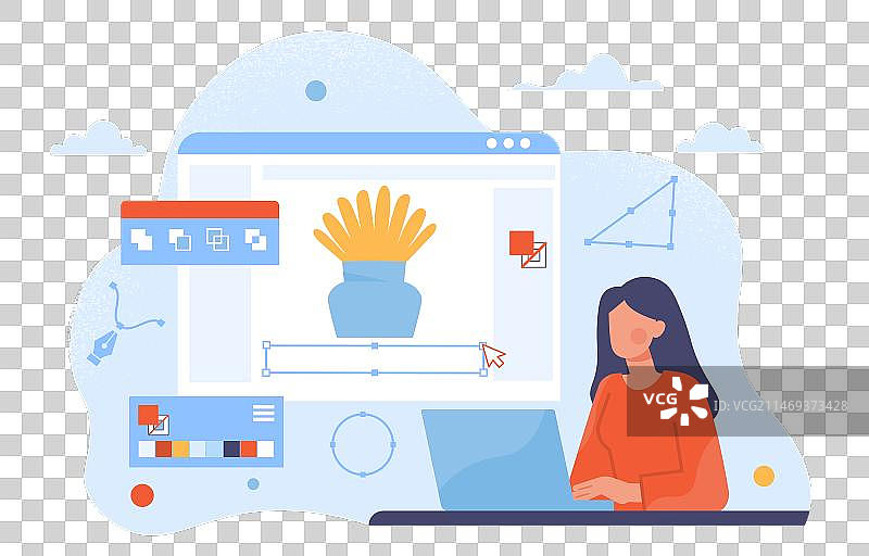 使用图形概念的女人图片素材