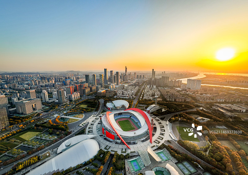 南京奥体中心航拍图片素材