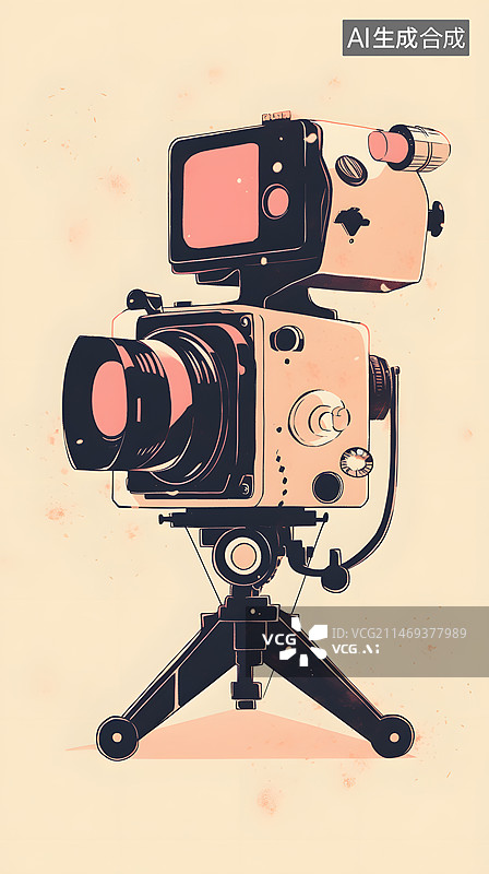 【AI数字艺术】复古摄影机图片素材