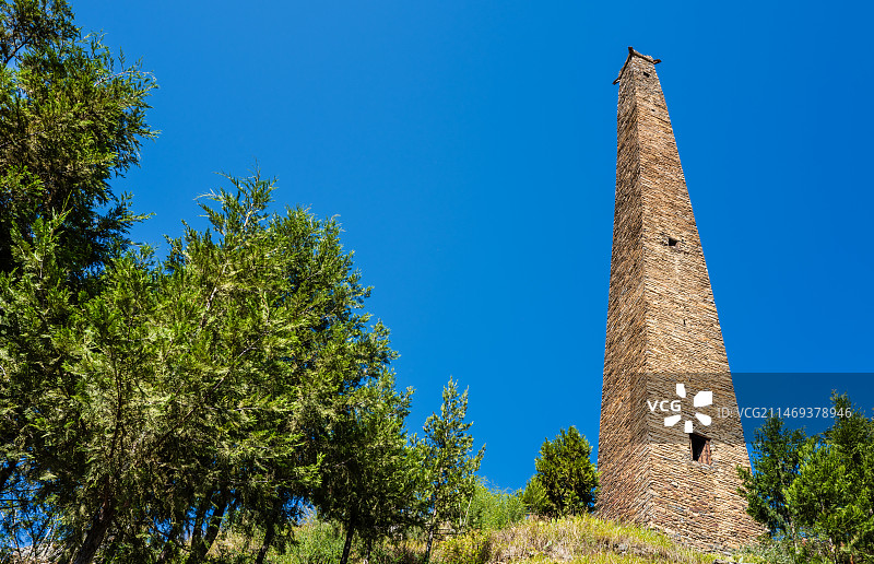 四川阿坝金川中国碉楼之王马尔邦关碉图片素材