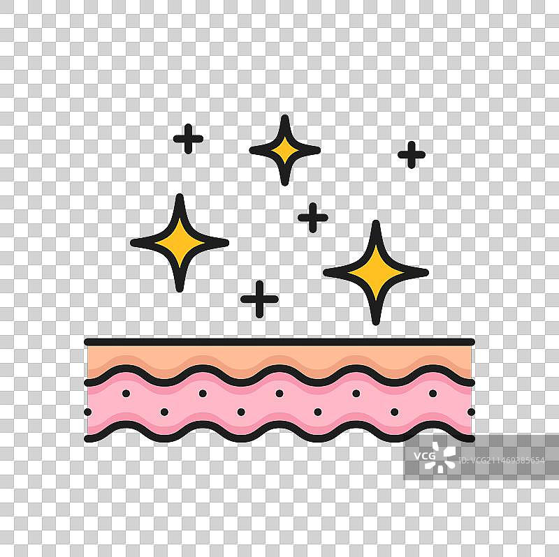 皮肤护理和皮肤病学治疗线性图标图片素材