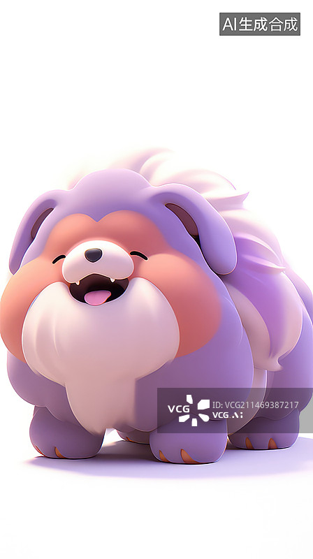【AI数字艺术】可爱的藏獒犬卡通形象图片素材