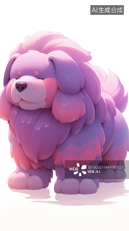 【AI数字艺术】可爱的藏獒犬卡通形象图片素材