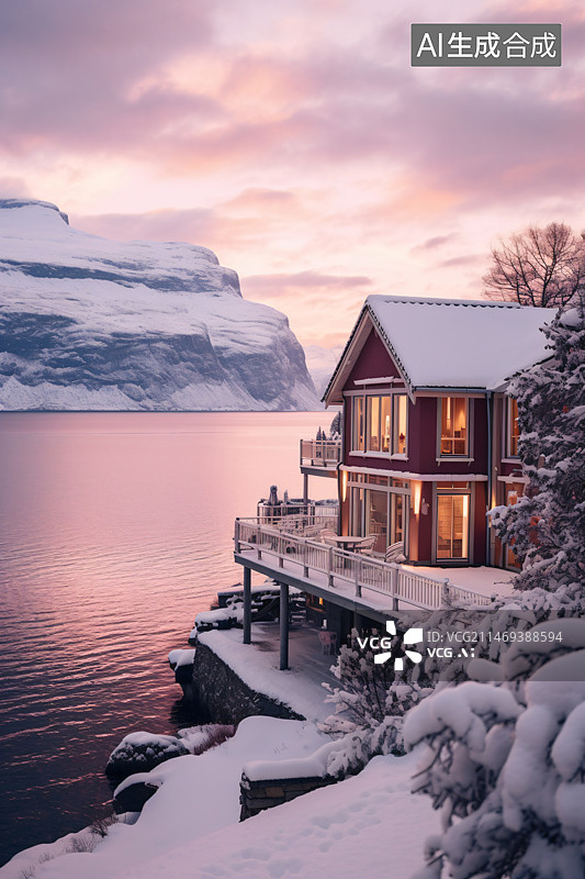 【AI数字艺术】唯美雪景图片素材