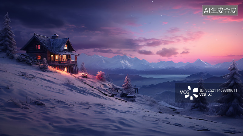 【AI数字艺术】唯美雪景图片素材