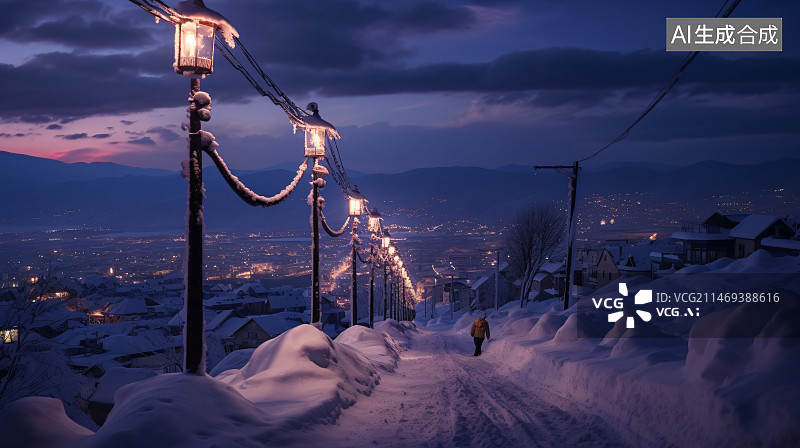 【AI数字艺术】唯美雪景图片素材