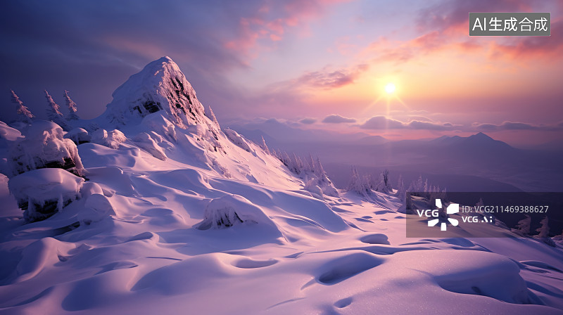 【AI数字艺术】唯美雪景图片素材