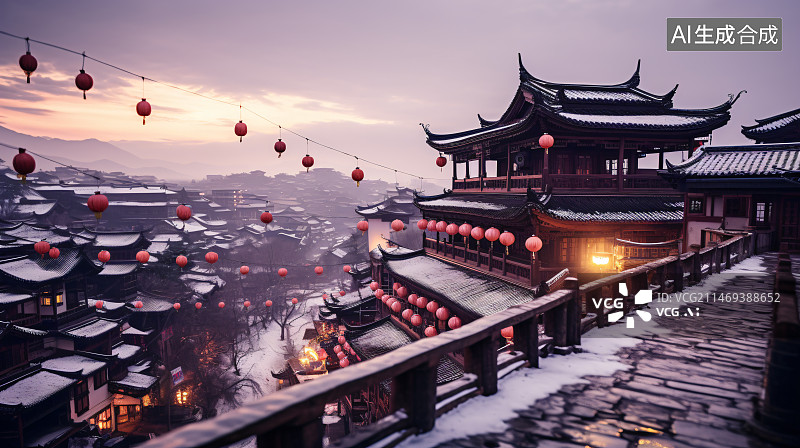 【AI数字艺术】唯美雪景图片素材