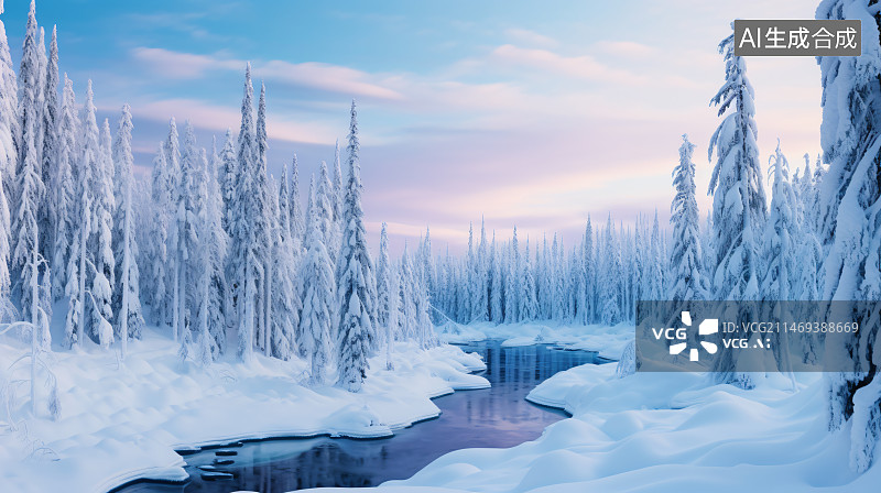 【AI数字艺术】唯美雪景图片素材
