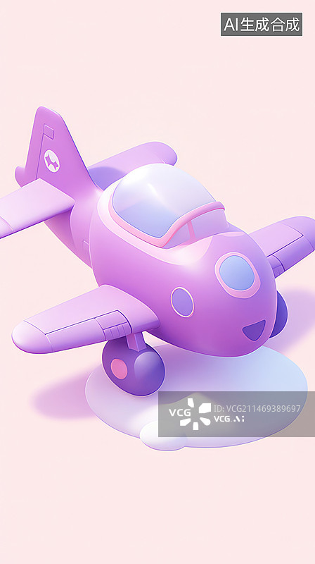 【AI数字艺术】卡通小飞机形象图片素材