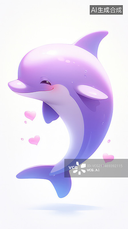 【AI数字艺术】小海豚卡通形象图片素材