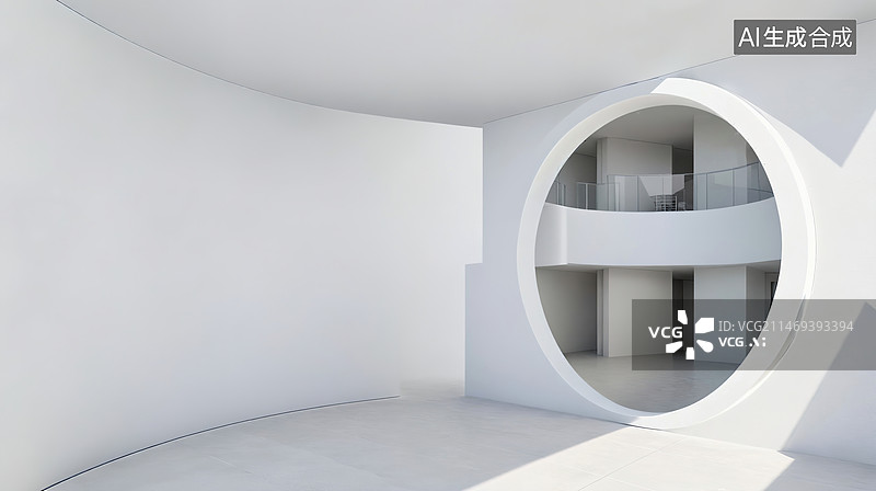 【AI数字艺术】亮色调抽象现代建筑图片素材