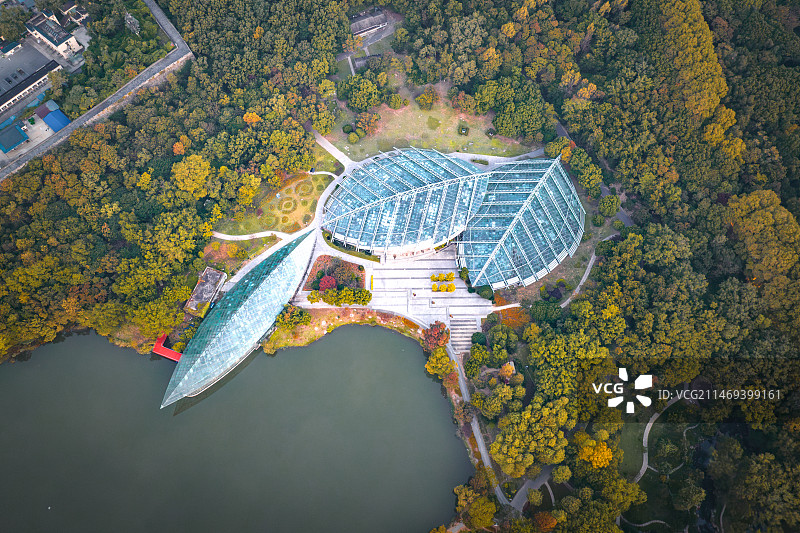 南京前湖边的植物园图片素材