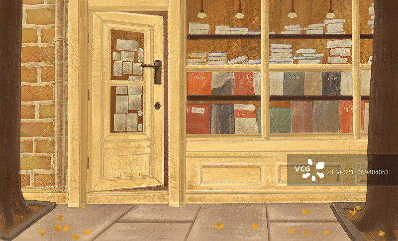 书店场景插画图片素材