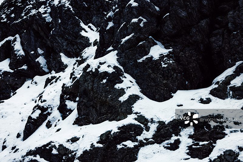 白色冰川寒冷雪域与岩石组合图片素材