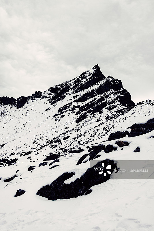 白色冰川寒冷雪域与岩石组合图片素材