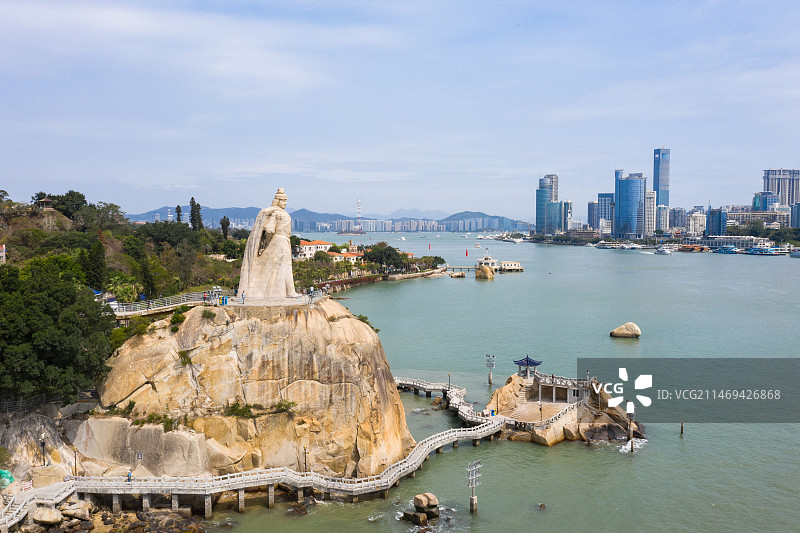 厦门鼓浪屿郑成功石雕像图片素材