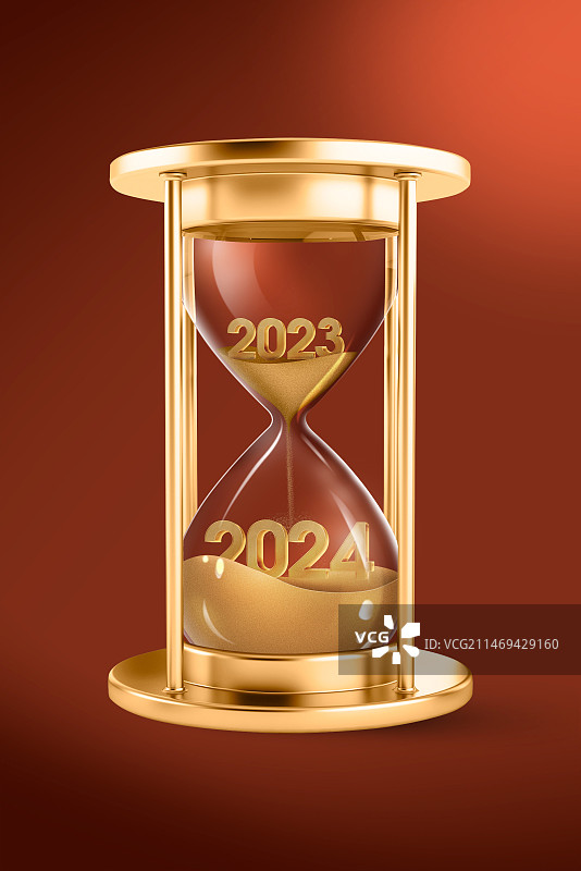 2024新年跨年元旦沙漏图片素材