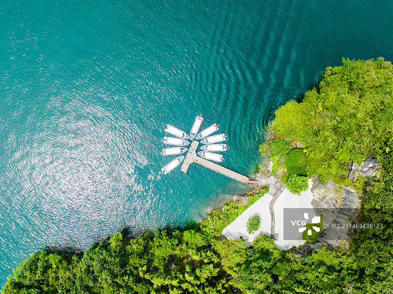 千岛湖天池岛快艇码头图片素材