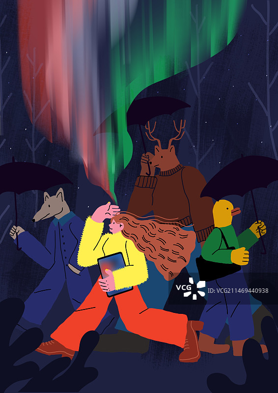 极光夜行图片素材