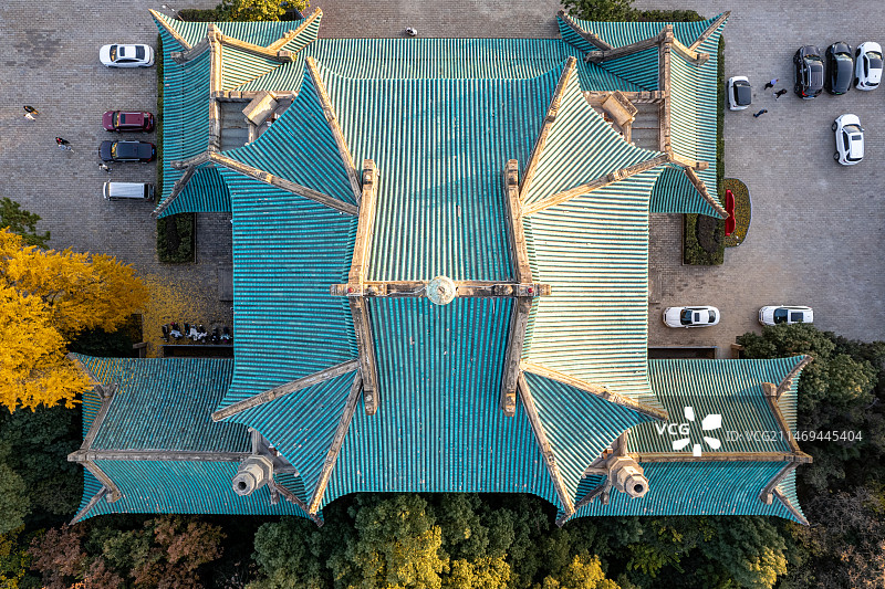 武汉大学老图书馆航拍图片素材