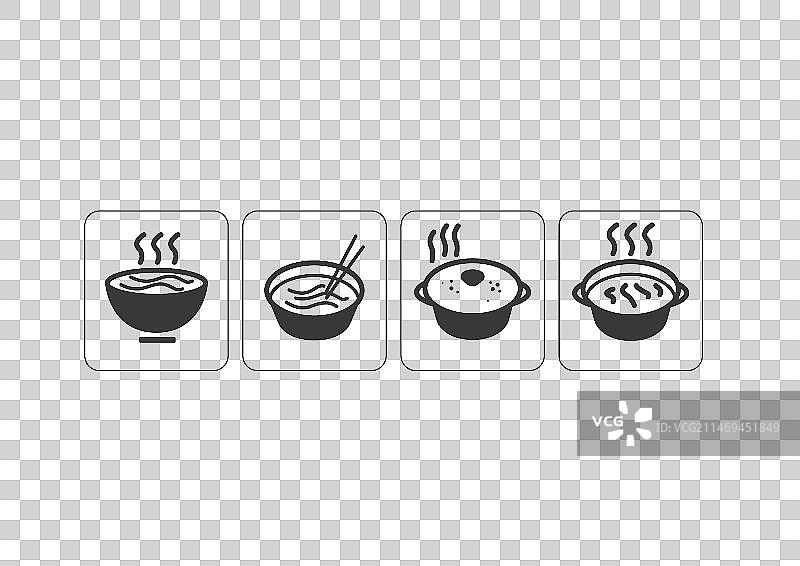 米粉米线面条食用方法吃法步骤烹饪矢量图标图片素材