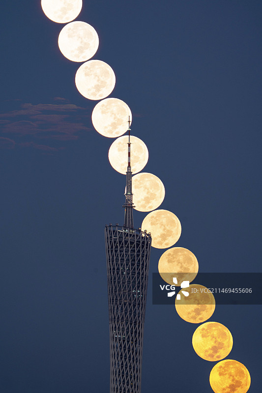 月亮糖葫芦与广州塔图片素材