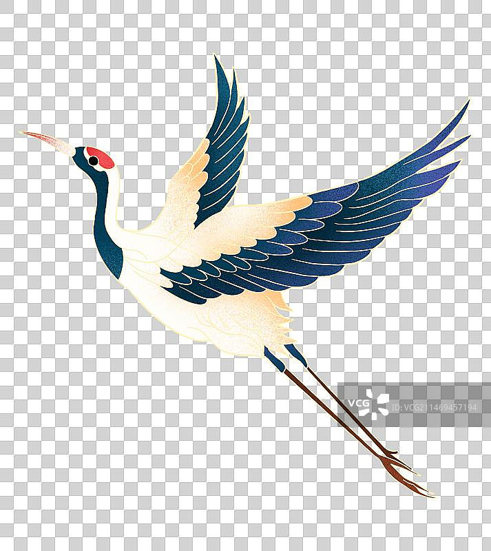 中国风仙鹤插画图片素材