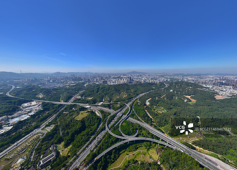 广东省深圳市龙岗区平湖生态园都市生态园航拍图片素材