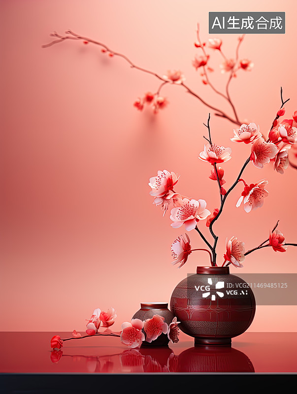 【AI数字艺术】中式电商展台图片素材