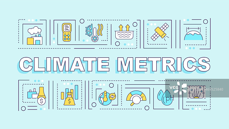 具有彩色细线的2.5D气候指标文本图片素材