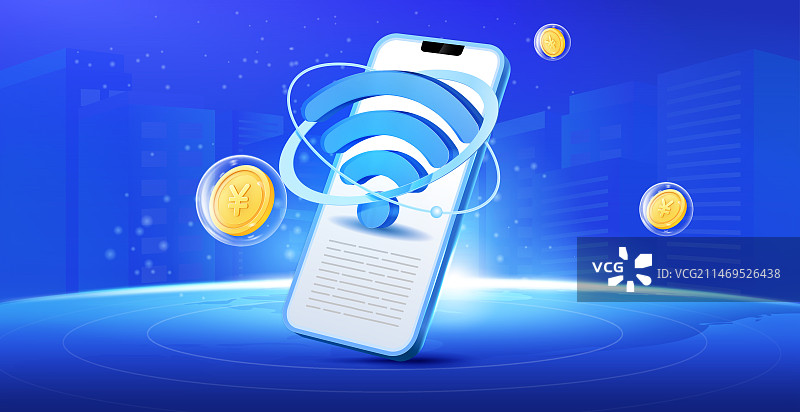 立体移动智能手机金融投资理财主题海报设计插画图片素材