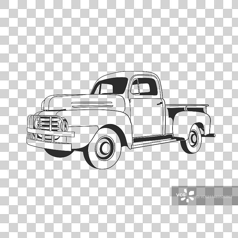 18号复古汽车轮廓设计图片素材