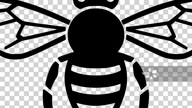 蜜蜂黑白矢量图图片素材