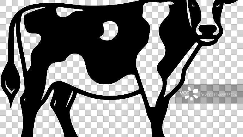 奶牛 - 简约扁平风格Logo图片素材