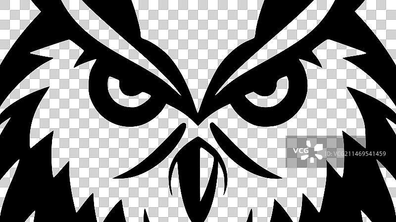 猫头鹰-极简主义和扁平的标志图片素材