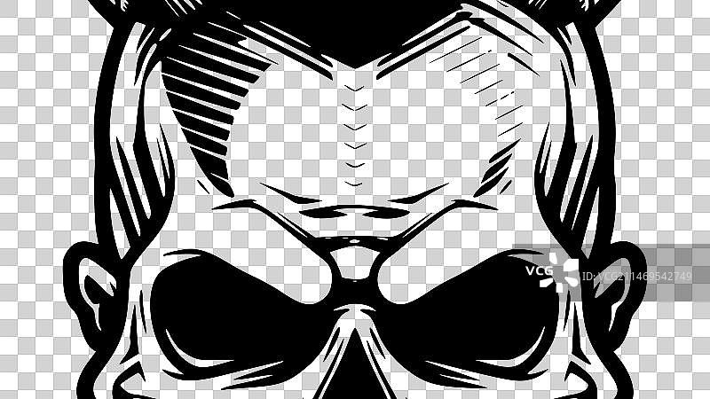 头骨-黑色和白色图片素材