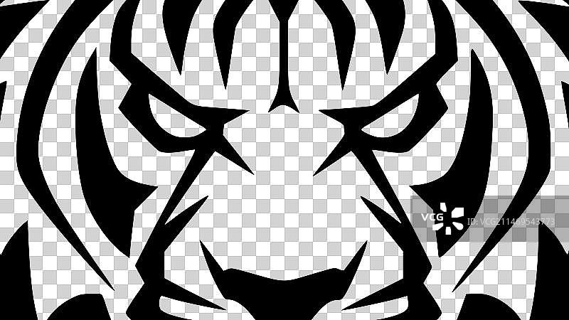 老虎-极简主义和扁平的标志图片素材