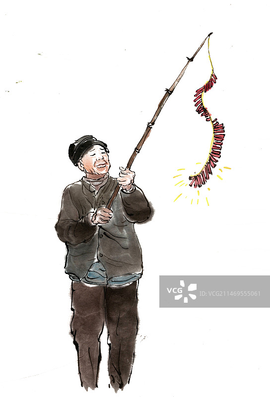 过年放鞭炮图片素材