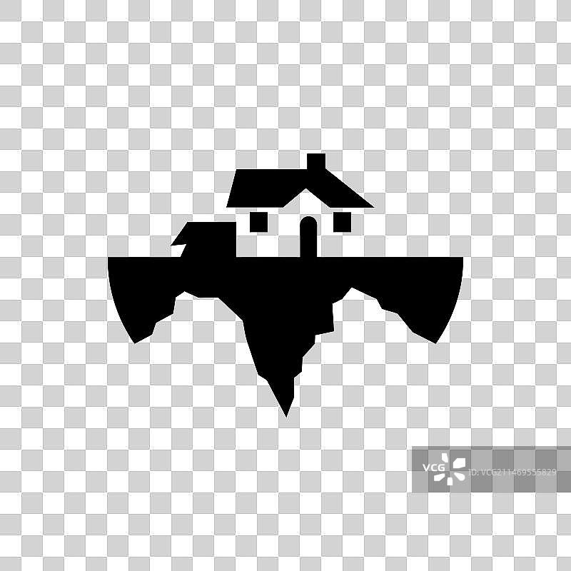 地面坍塌图标-简约图片素材