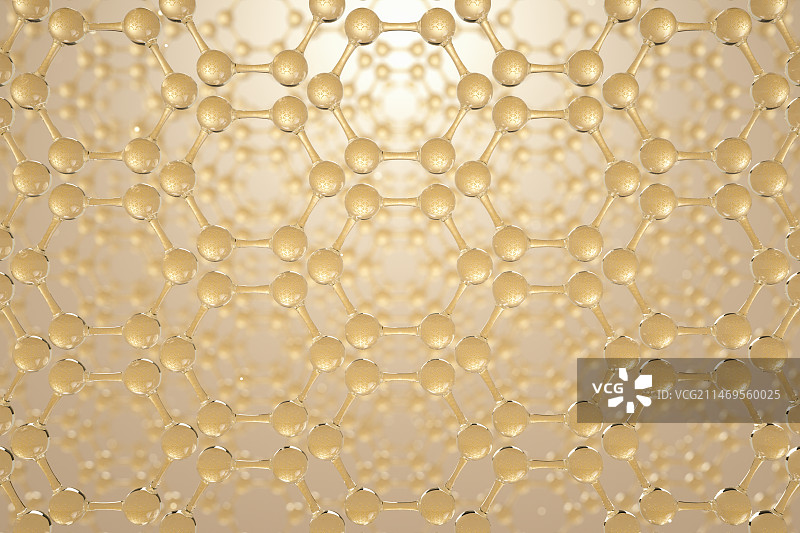 金黄色透明六边形蜂窝状三维背景图片素材